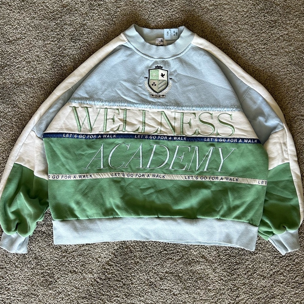 Yellow The Label Wellness Academy Oversized Crewneck